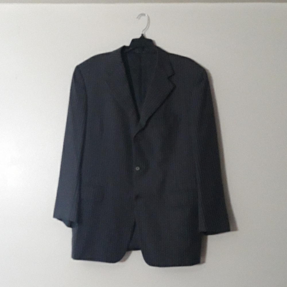 Canali Designer Pinstriped Gray Blazer Jacket